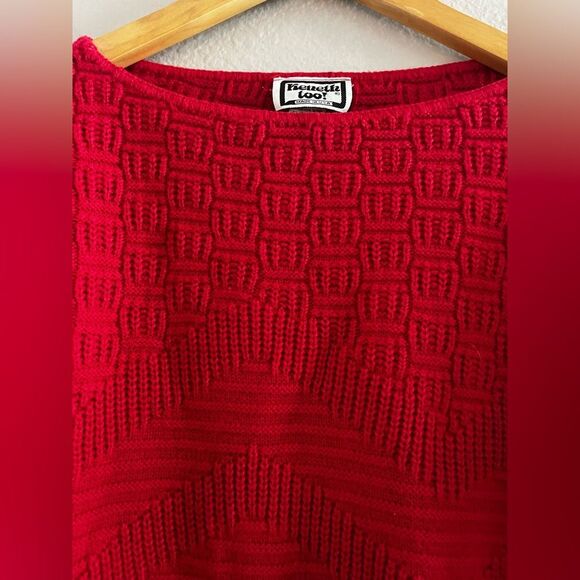 Vintage Keneth‎ Too! SZ S/M Red Crew Neck Sweater Classic Knit 80s - Picture 4 of 16